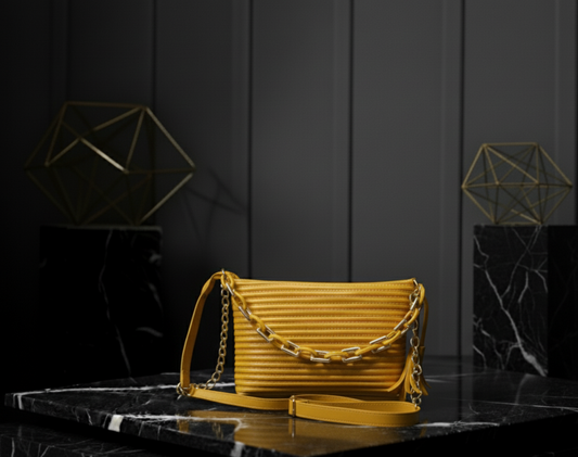 Modern Glamour Pleat Bag | Chunky Gold Accent 🤩