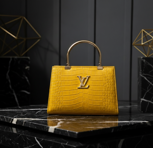Exotic Embossed Top Handle Bag with LV Signature ☀️