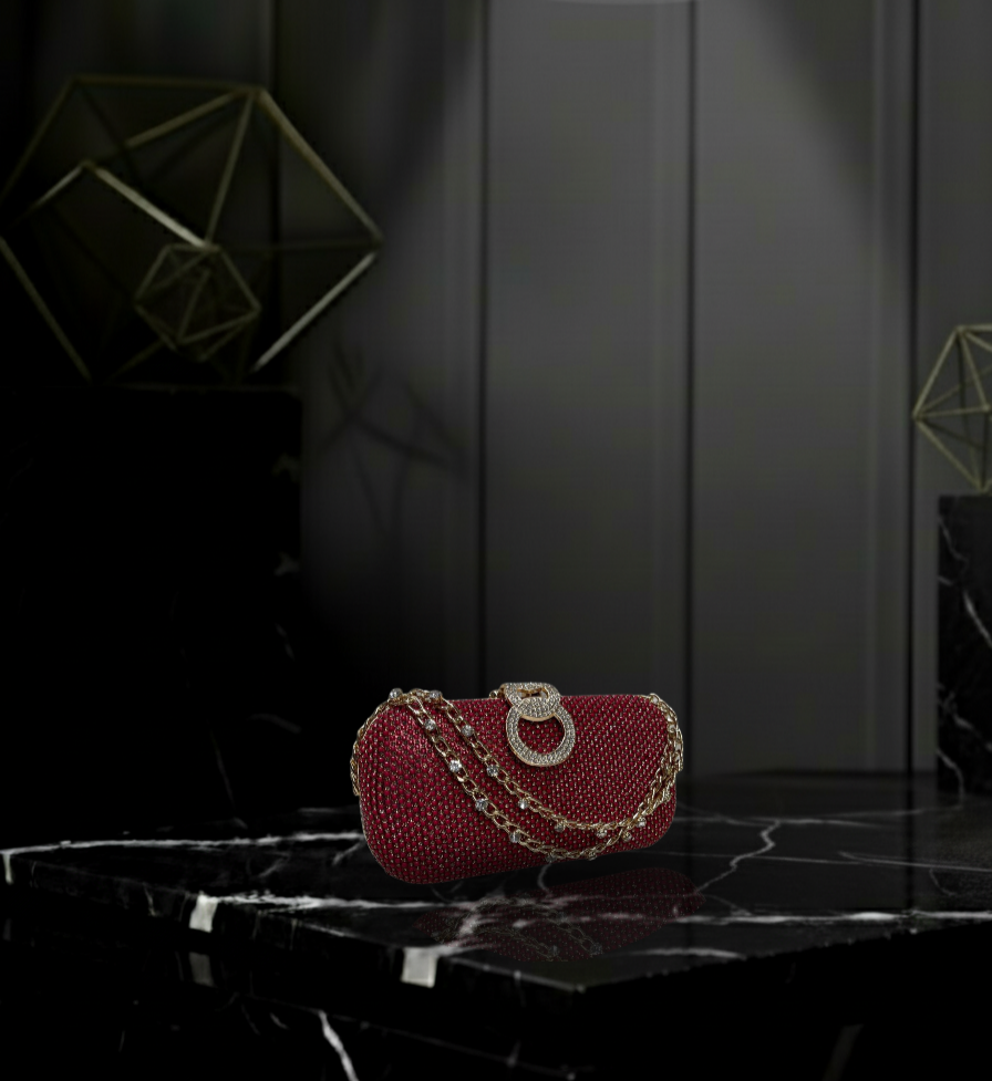 Crystal Encrusted Hard-Case Clutch ✨