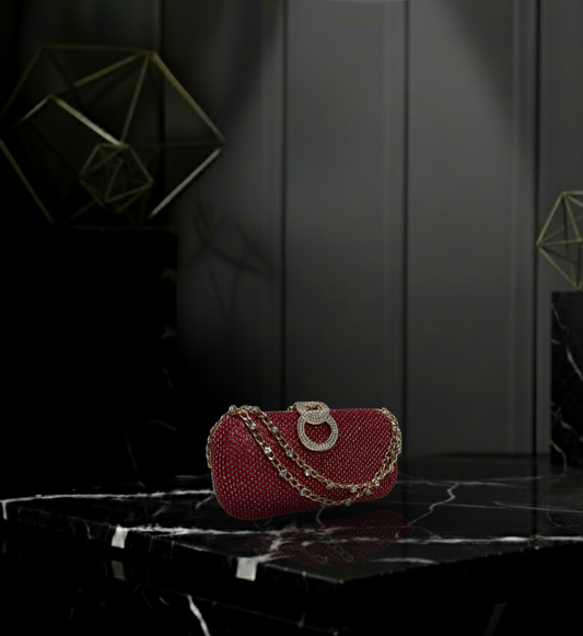 Crystal Encrusted Hard-Case Clutch ✨