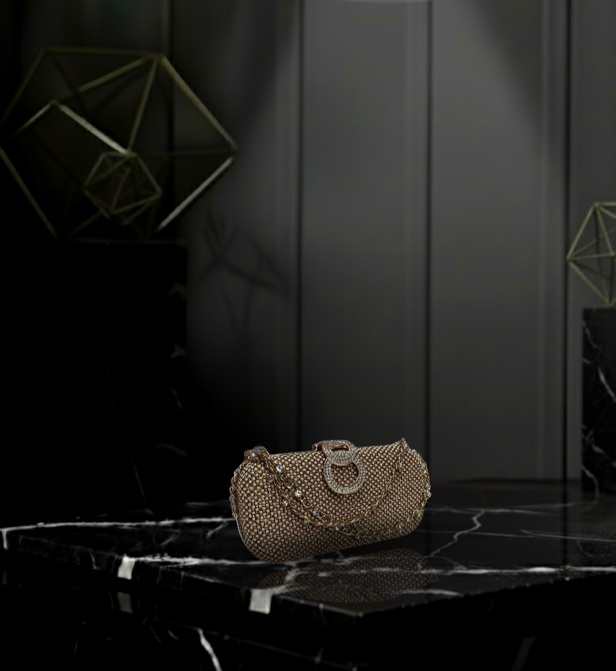 Crystal Encrusted Hard-Case Clutch ✨