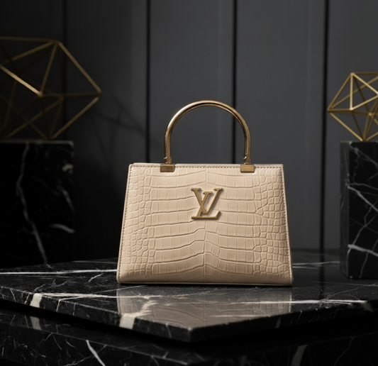 Exotic Embossed Top Handle Bag with LV Signature ☀️