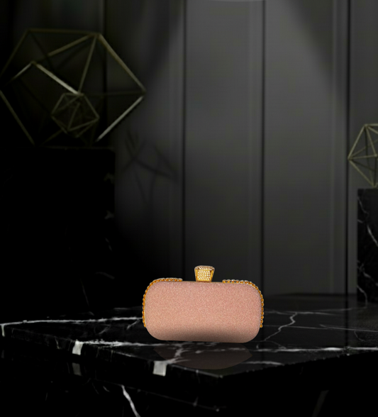 Elegant Structured Evening Clutch with Dazzling Crystal Accents ✨🥂