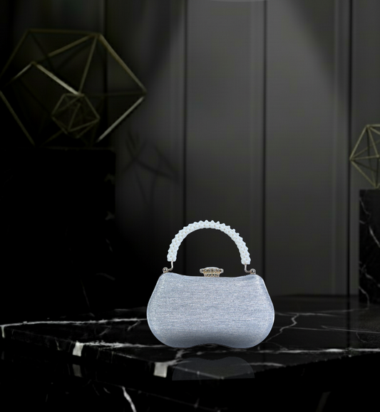 Pearl-Handle Hourglass Clutch 🤍⏳ Chic Statement.