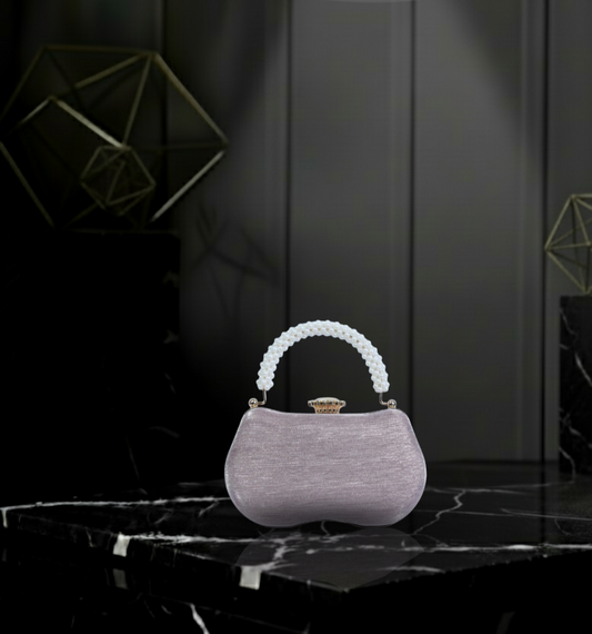 Pearl-Handle Hourglass Clutch 🤍⏳ Chic Statement.