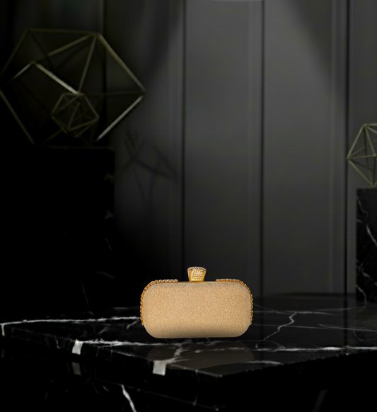 Elegant Structured Evening Clutch with Dazzling Crystal Accents ✨🥂