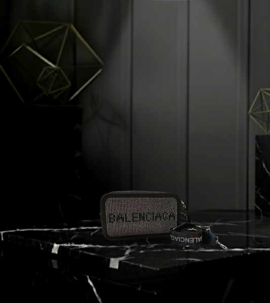 Structured Embellished Logo Bag with Signature Wrist Strap 💎🖤