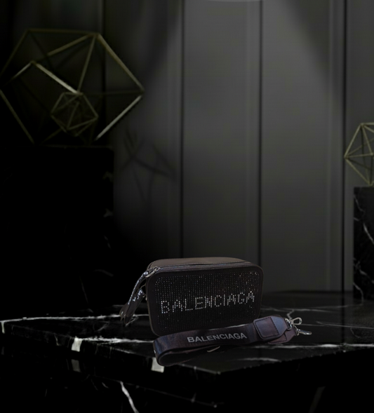 Structured Embellished Logo Bag with Signature Wrist Strap 💎🖤